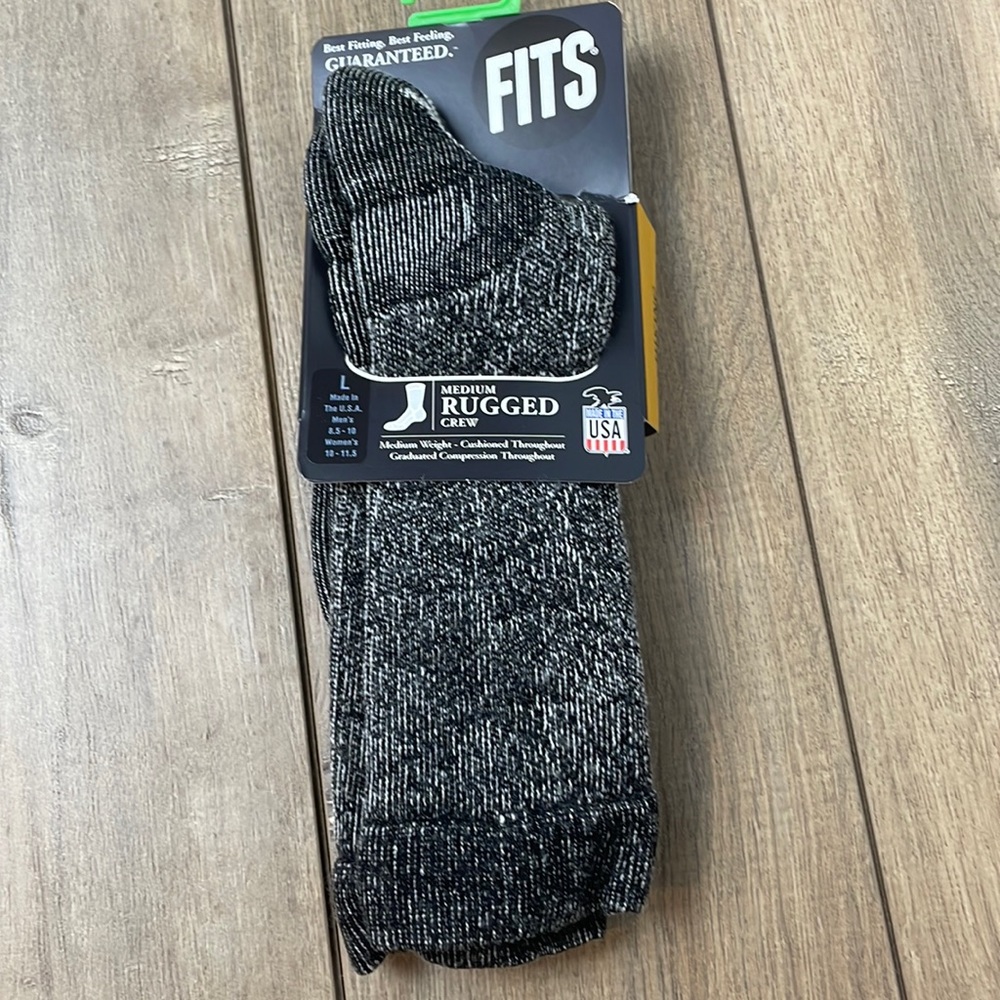 New Unisex Fits Medium Rugged Crew Black Size L Women’s 10-11.5 Men’s 8.5-10